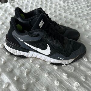 Nike Alpha Huarache Elite 3 Turf Cleats in Black Iron Grey Size 7.5